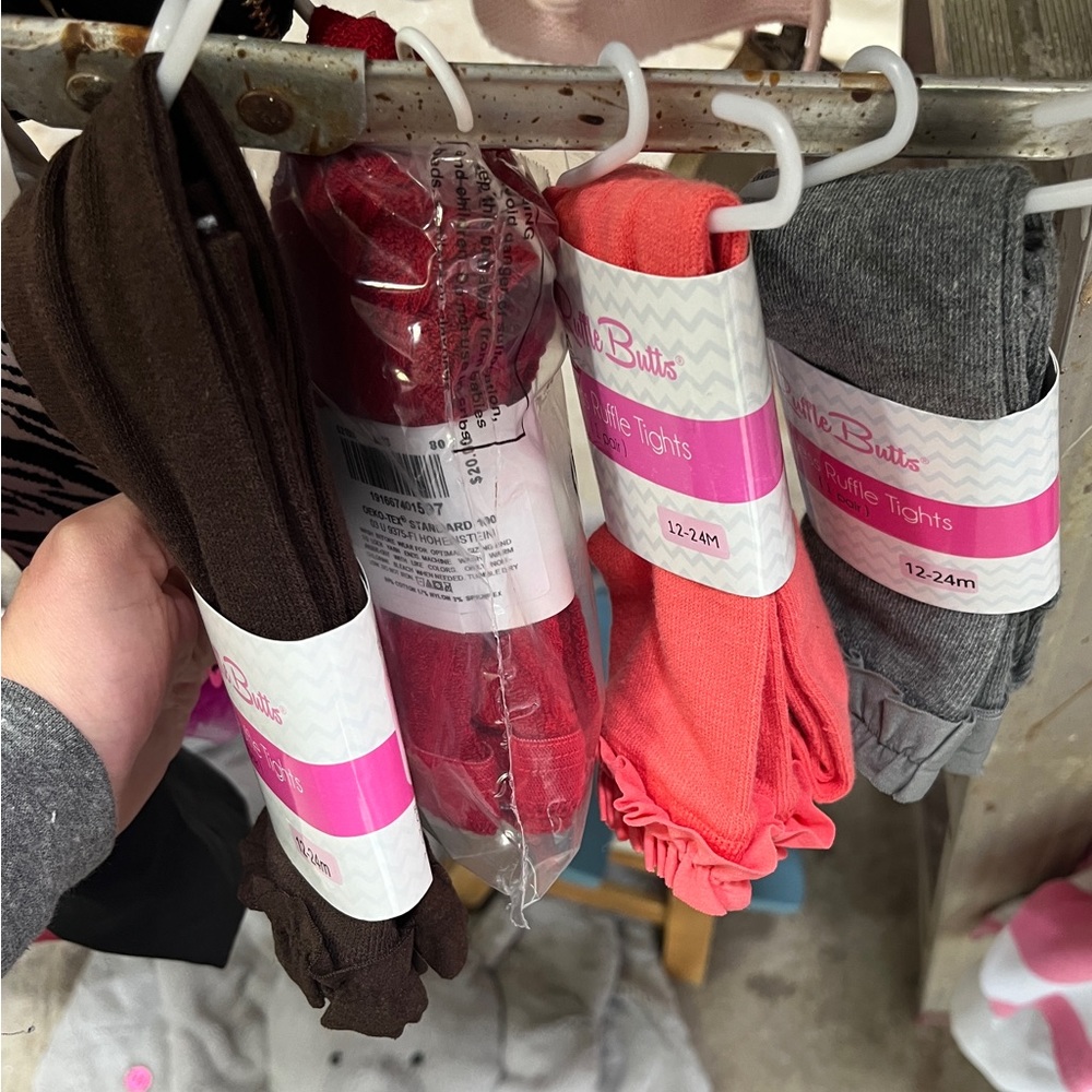 Ruffle Butts & Hanna NWT girls footless tights! 12-24 months - 4 pairs total!